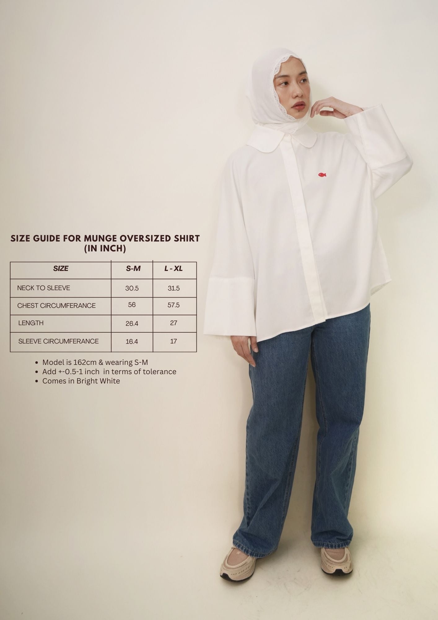 Munge Oversized Shirt in Bright White