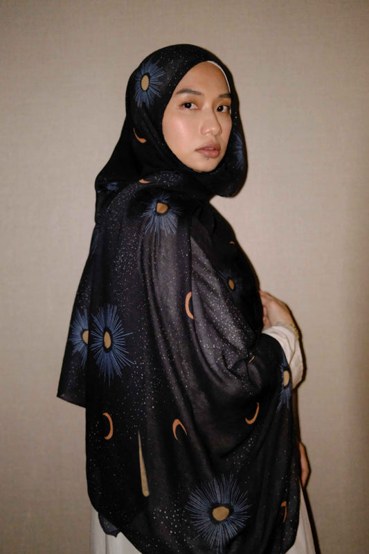 Celestial Noir Modal Shawl