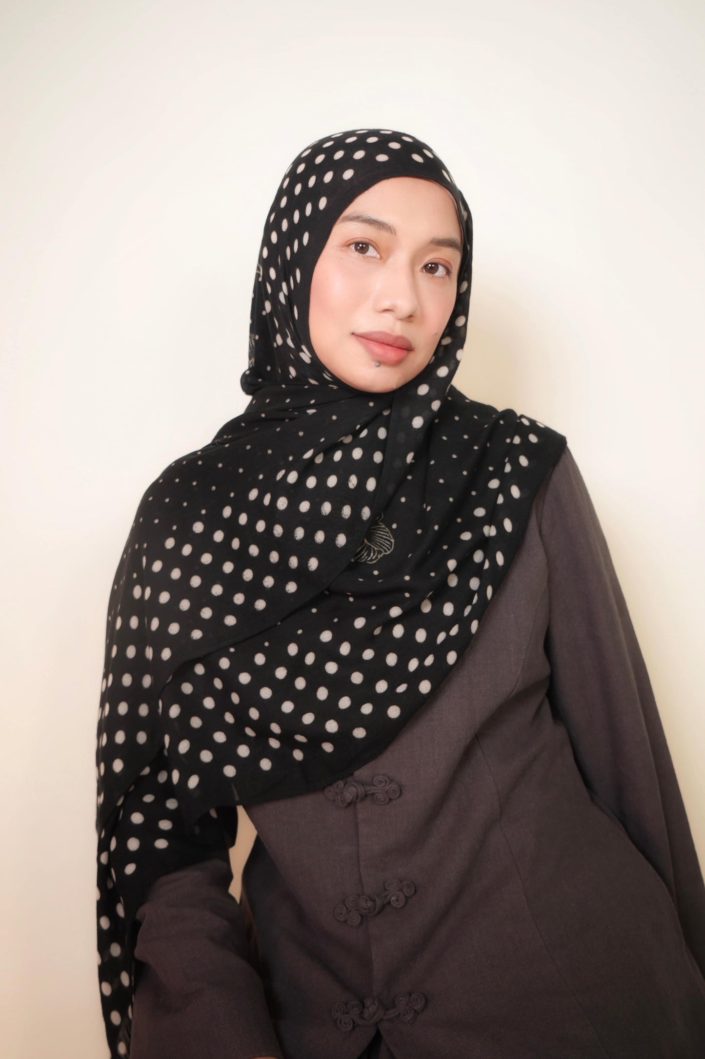 Polka Dot Munge Modal in Black