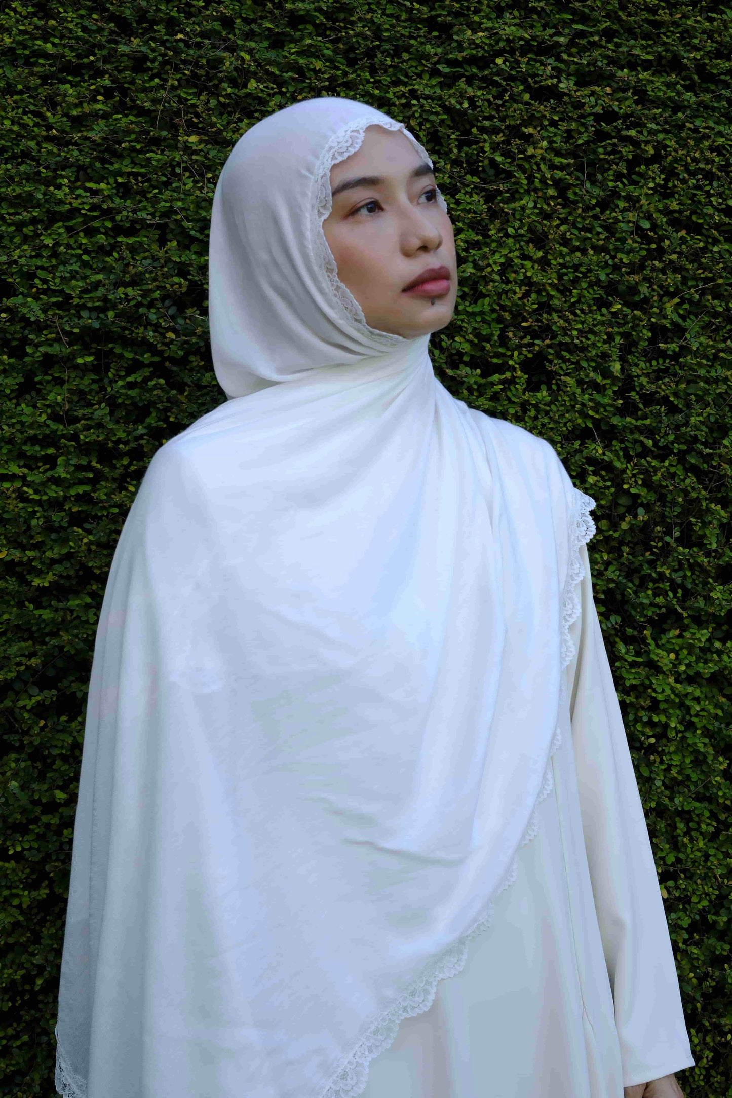 Lace Modal Shawl in Pearl