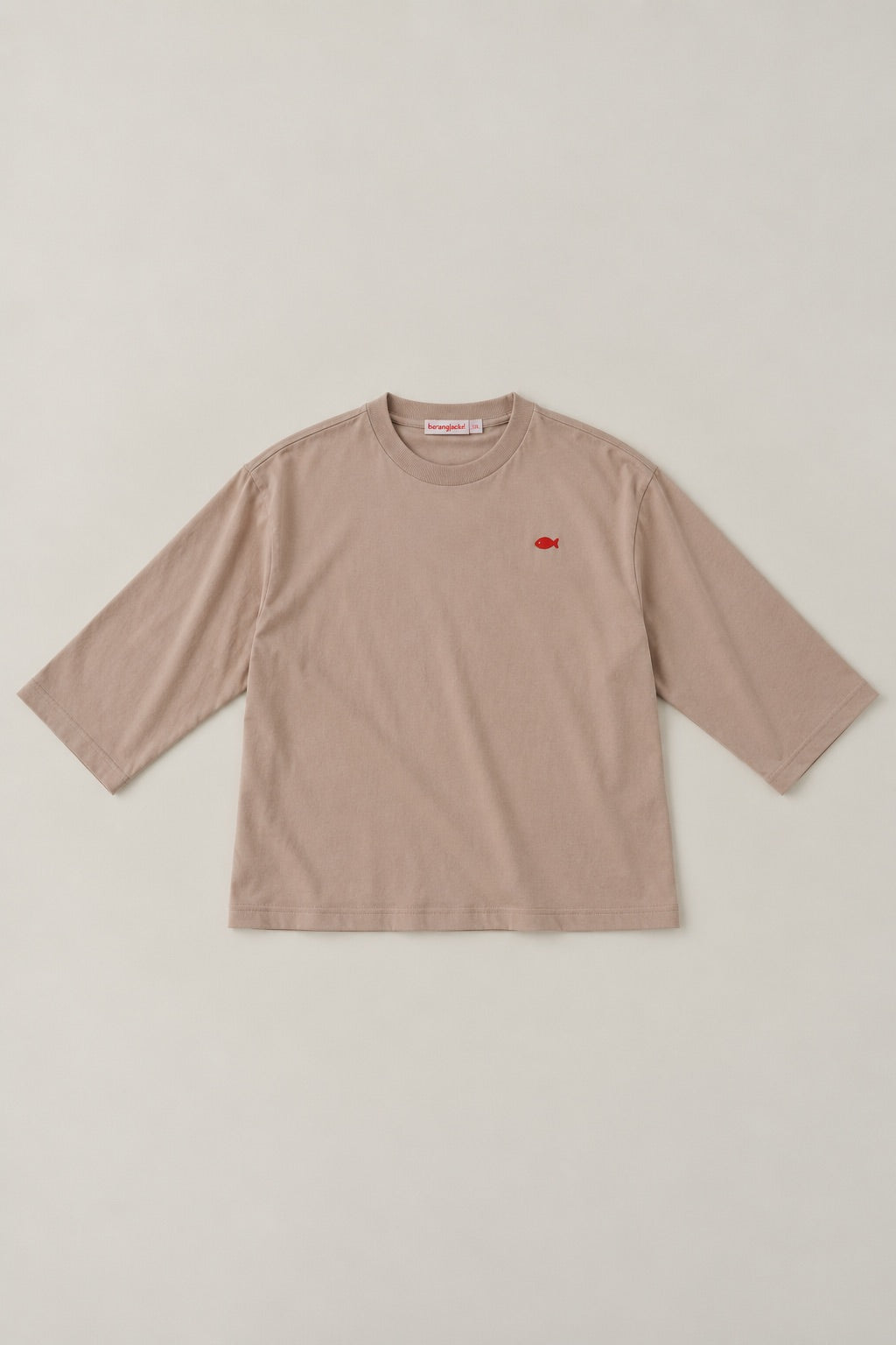 Piknik Cropped Oversized T-shirt in Beige