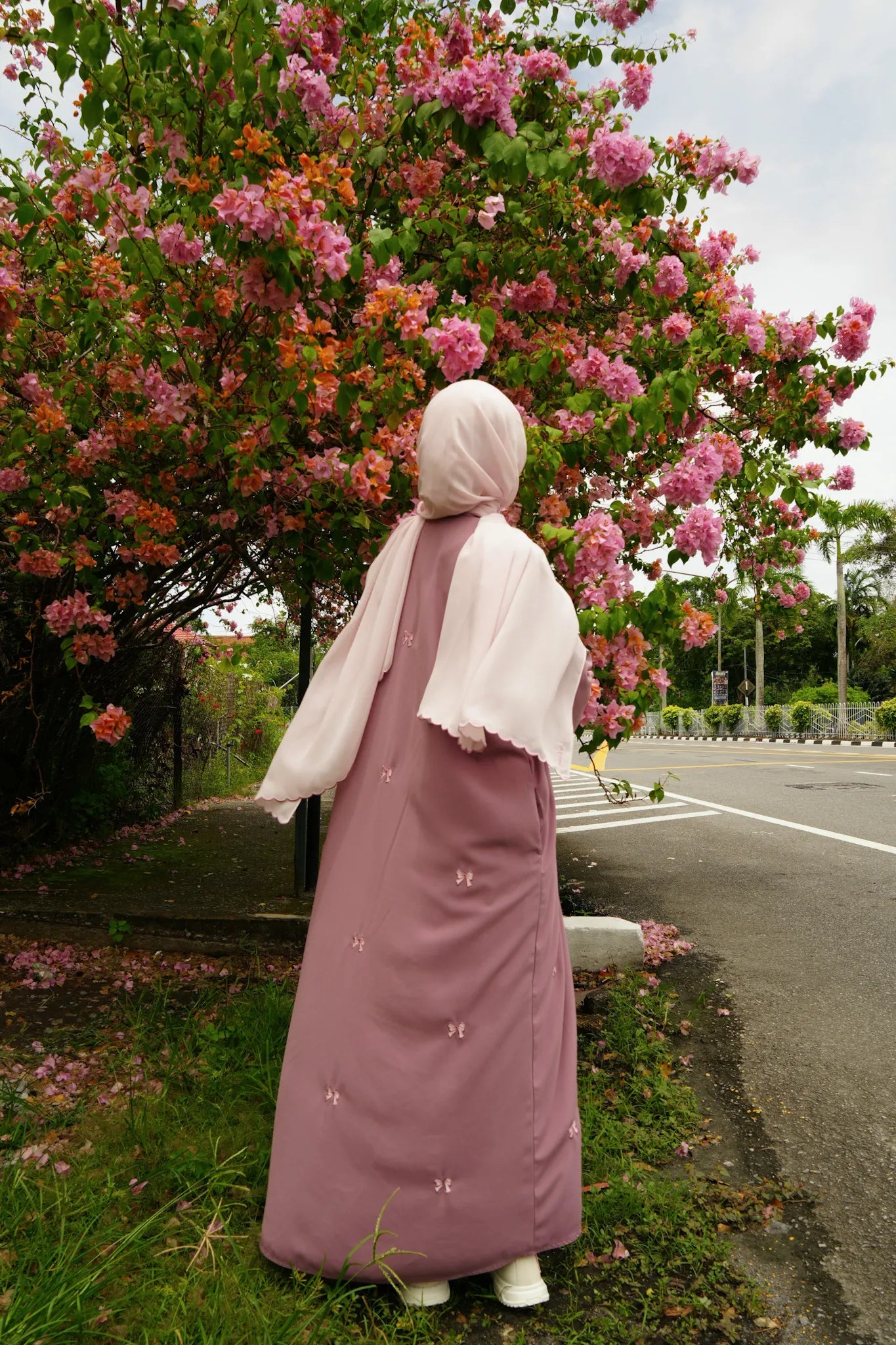 Abaya Reben Set with Shawl in Ballerina