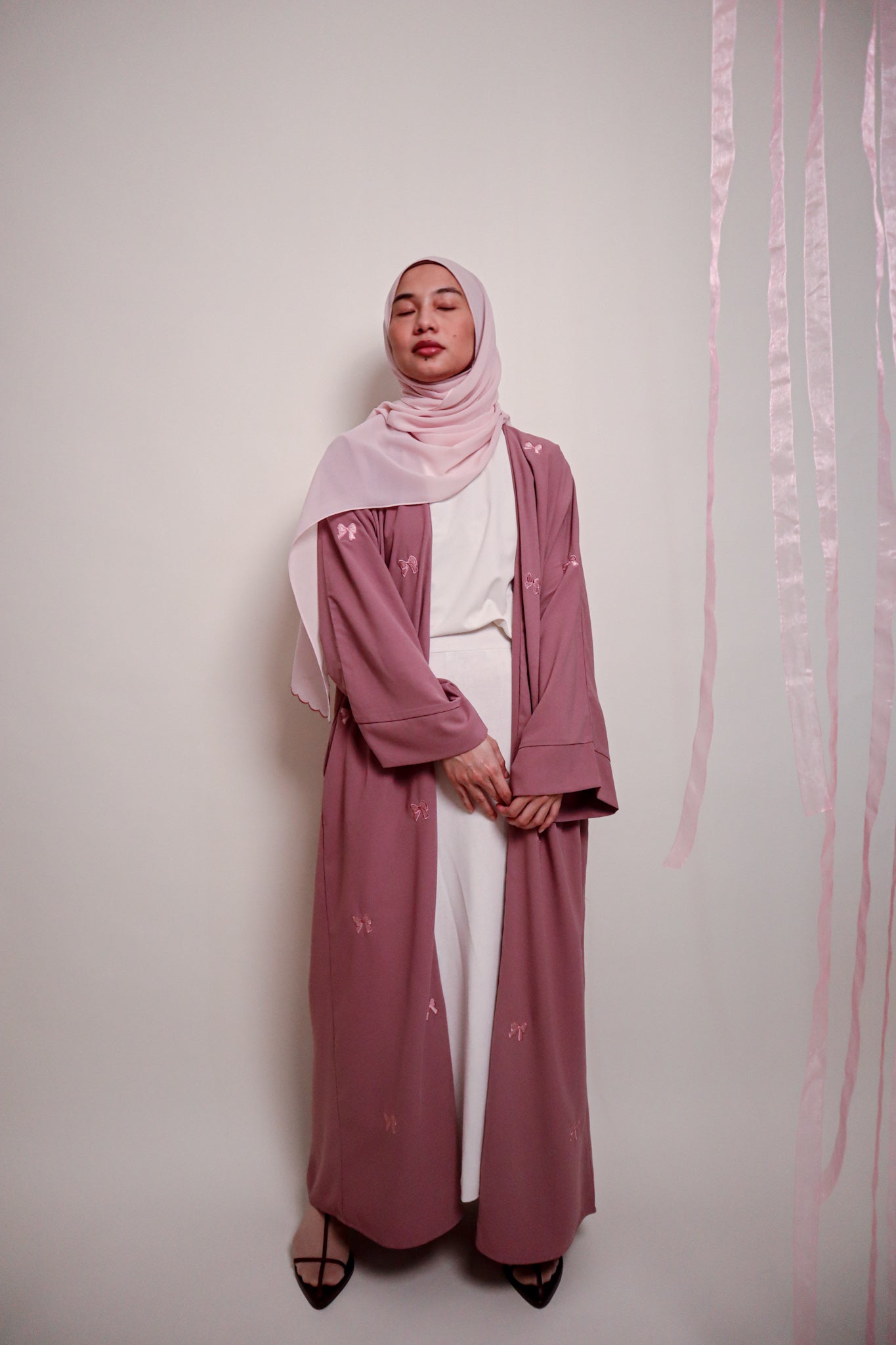 Abaya Reben Set with Shawl in Ballerina