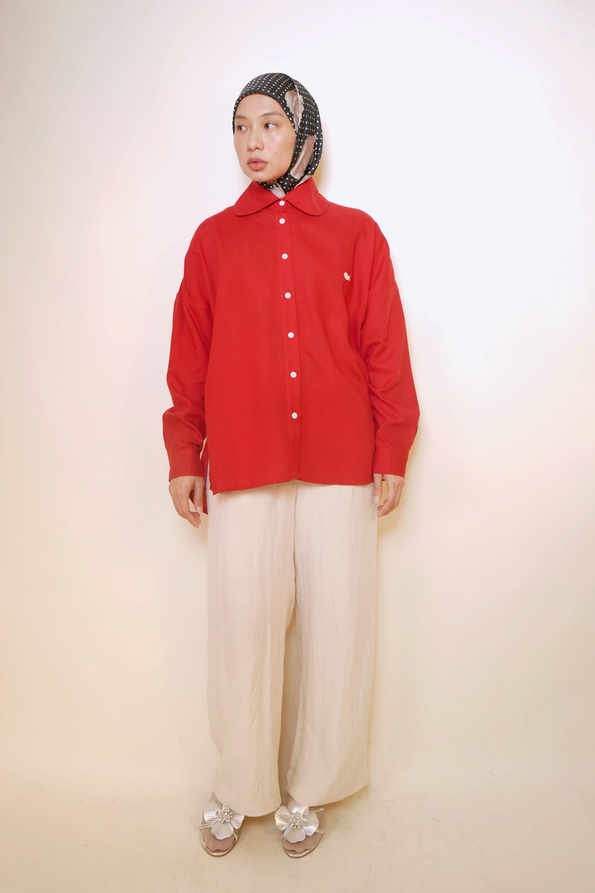 Maruno Oversized Shirt in Apple Red