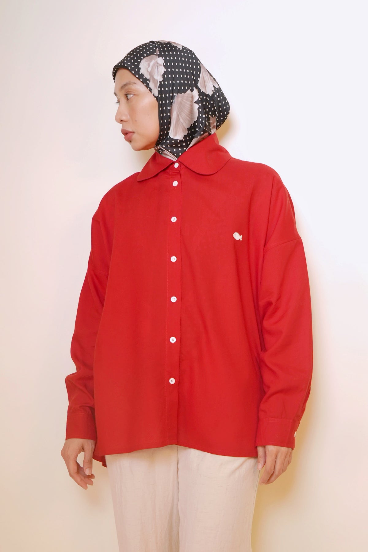 Maruno Oversized Shirt in Apple Red