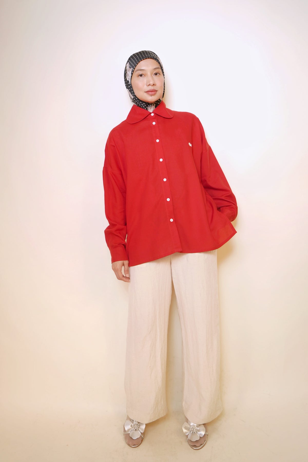 Maruno Oversized Shirt in Apple Red