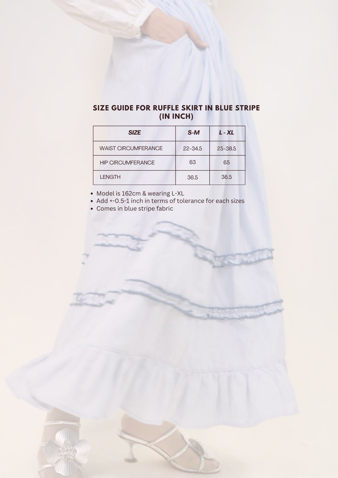 Ruffle Skirt in Brown Stripes