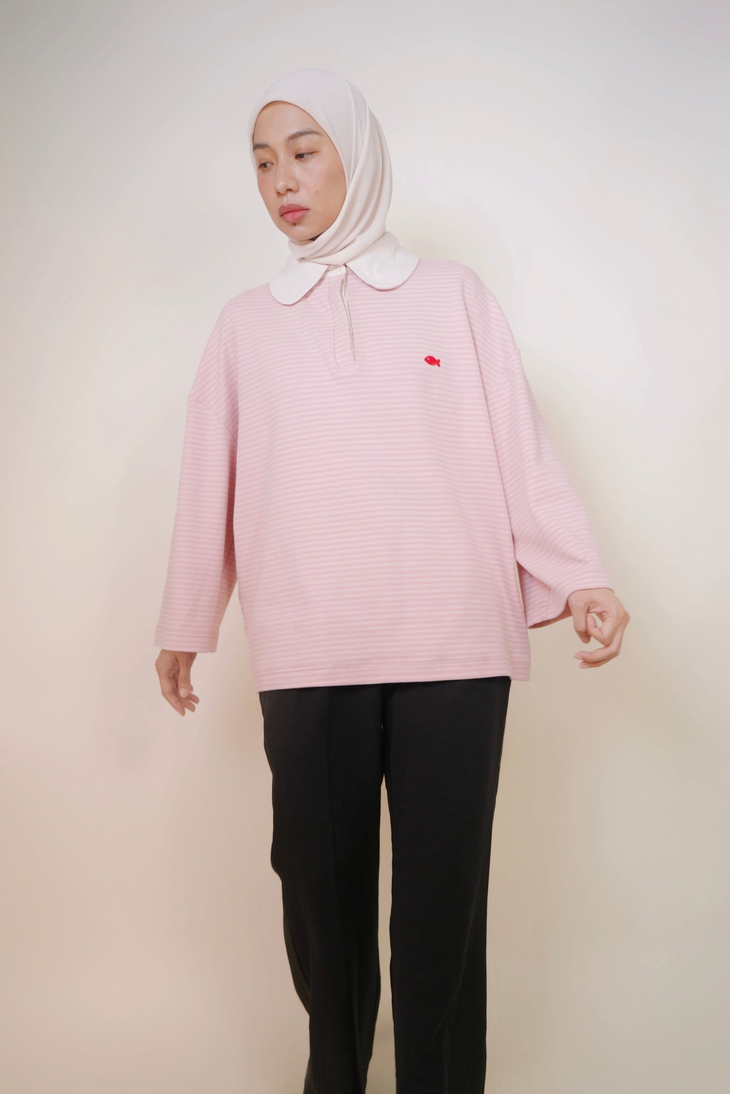 Rugby Oversized T-shirt in Cotton Candy