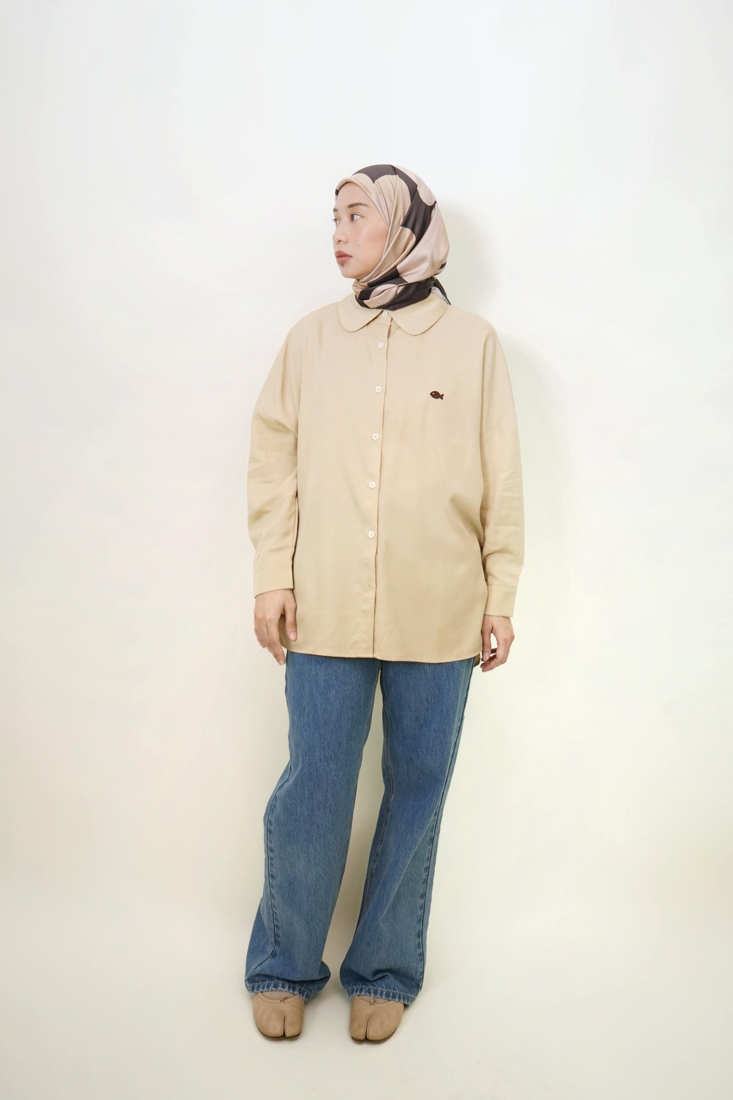 Maruno Oversized Shirt in Sand