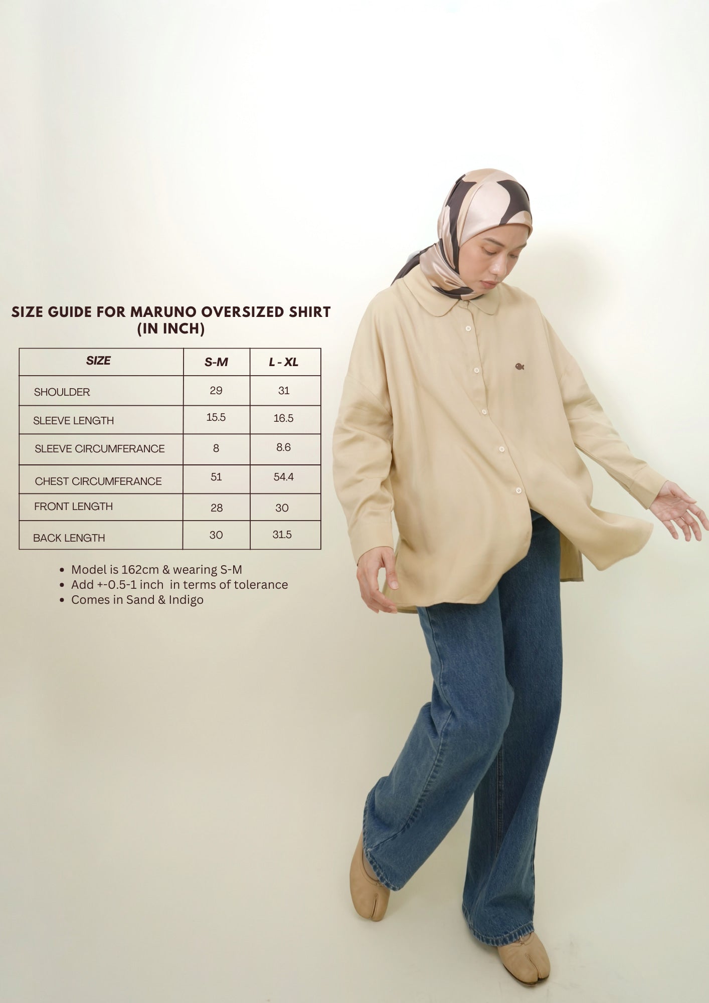 Maruno Oversized Shirt in Sand