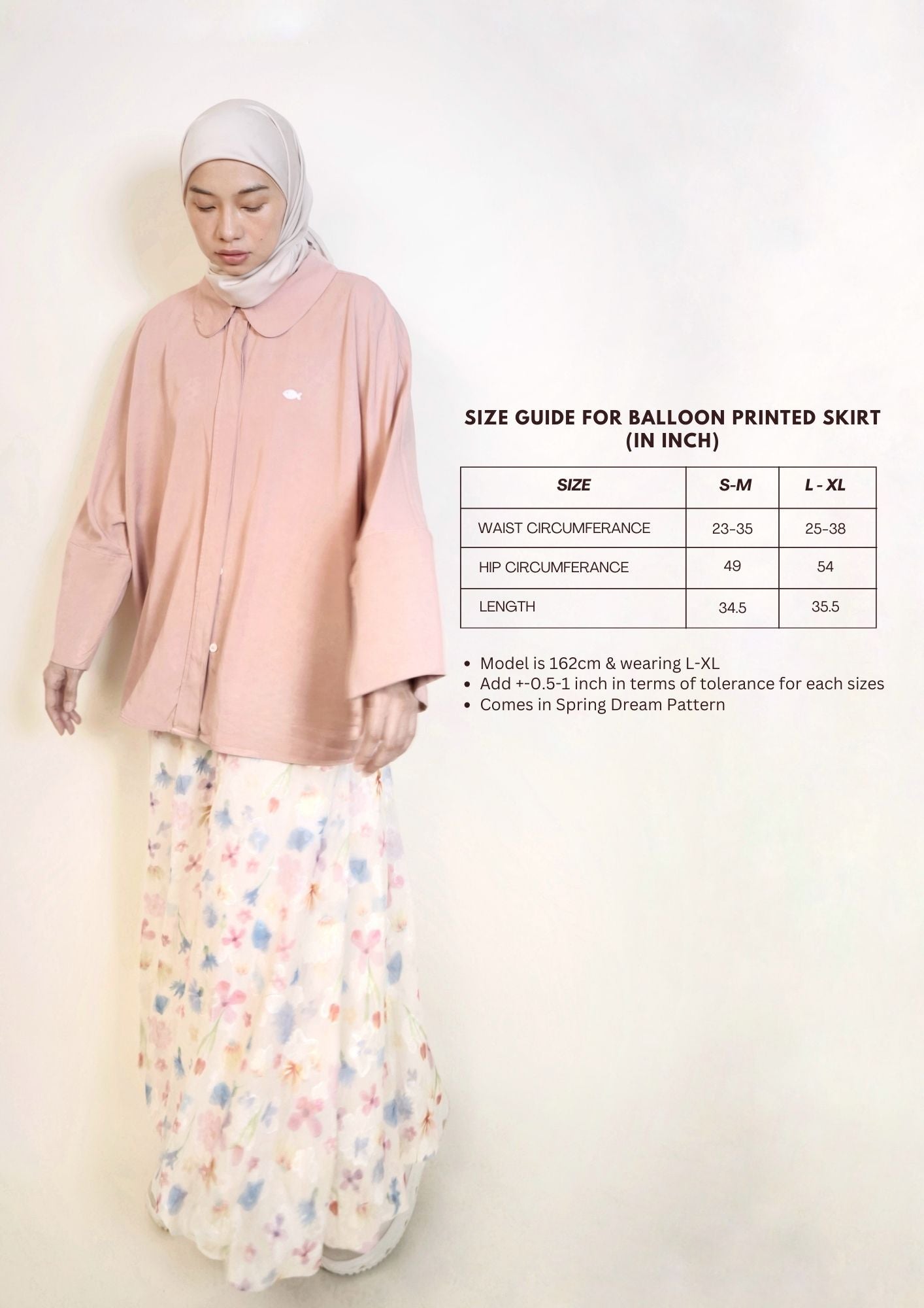 Balloon Printed Skirt in Spring Dream