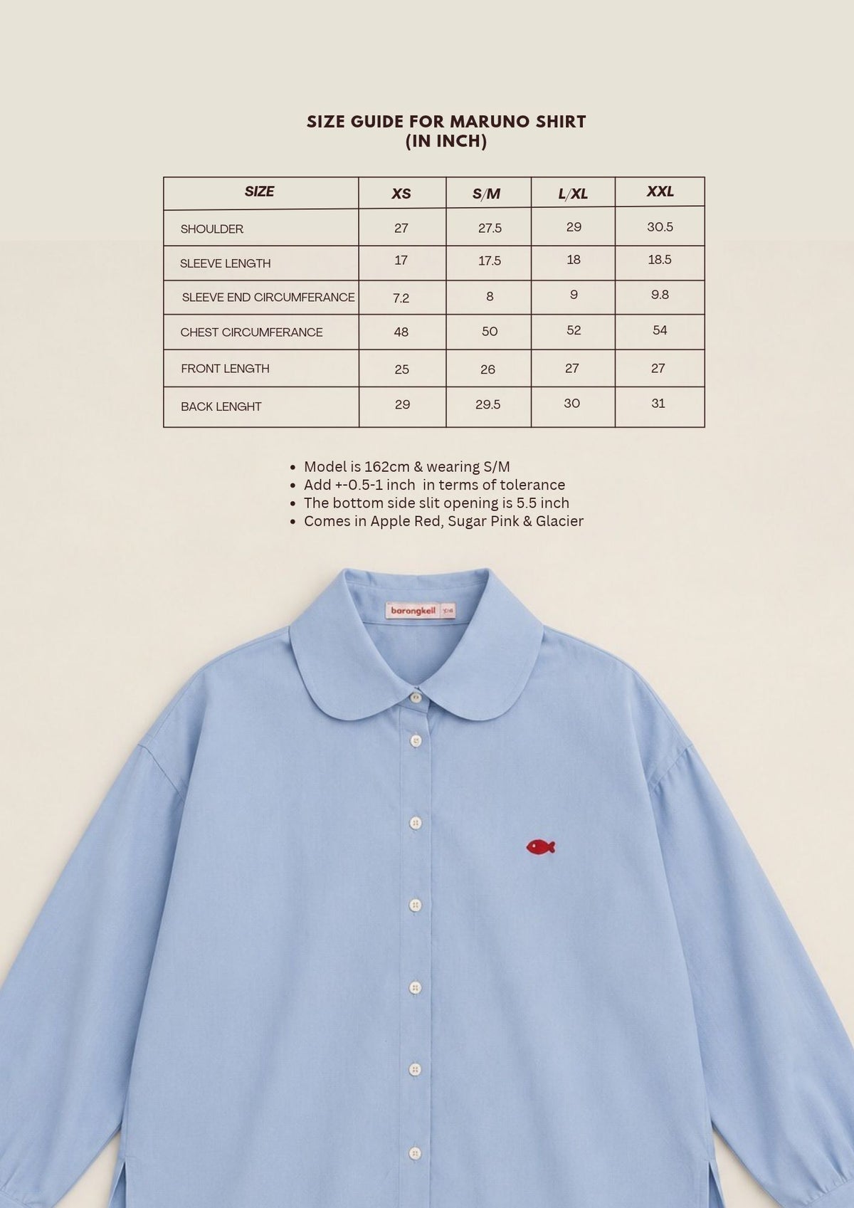 Maruno Oversized Shirt in Glacier