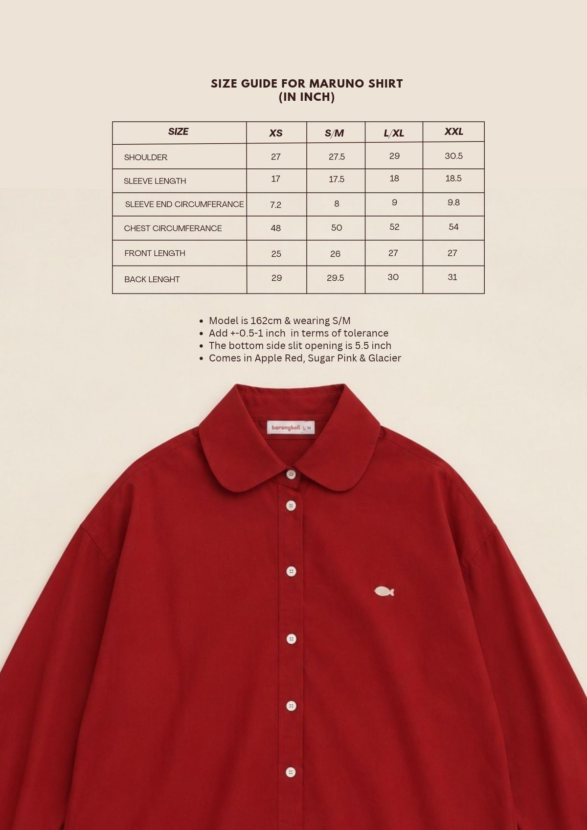 Maruno Oversized Shirt in Apple Red