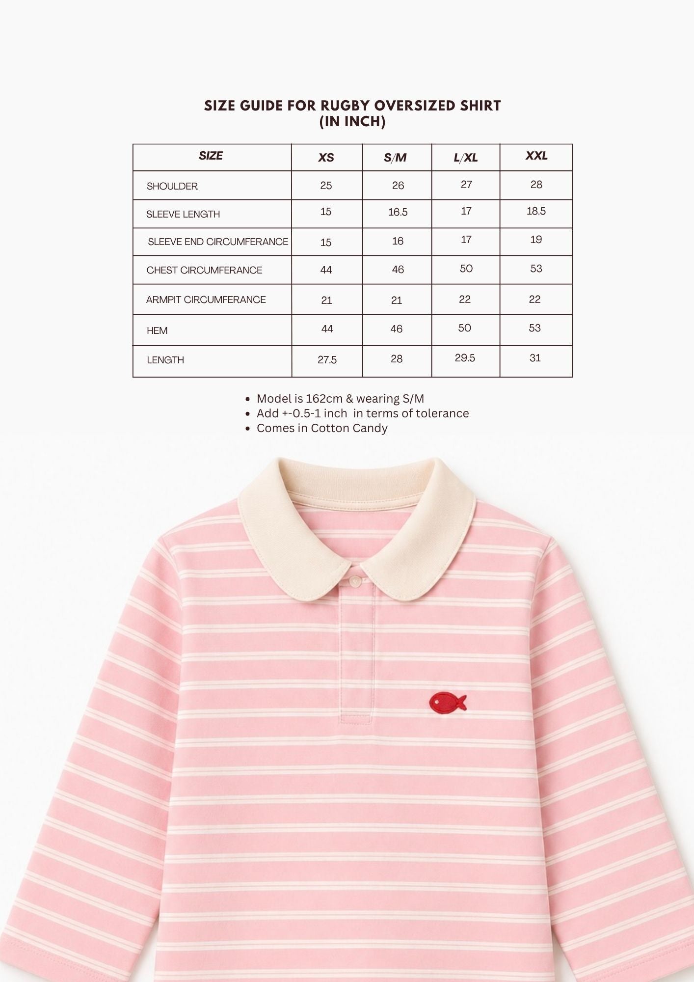 Rugby Oversized T-shirt in Cotton Candy