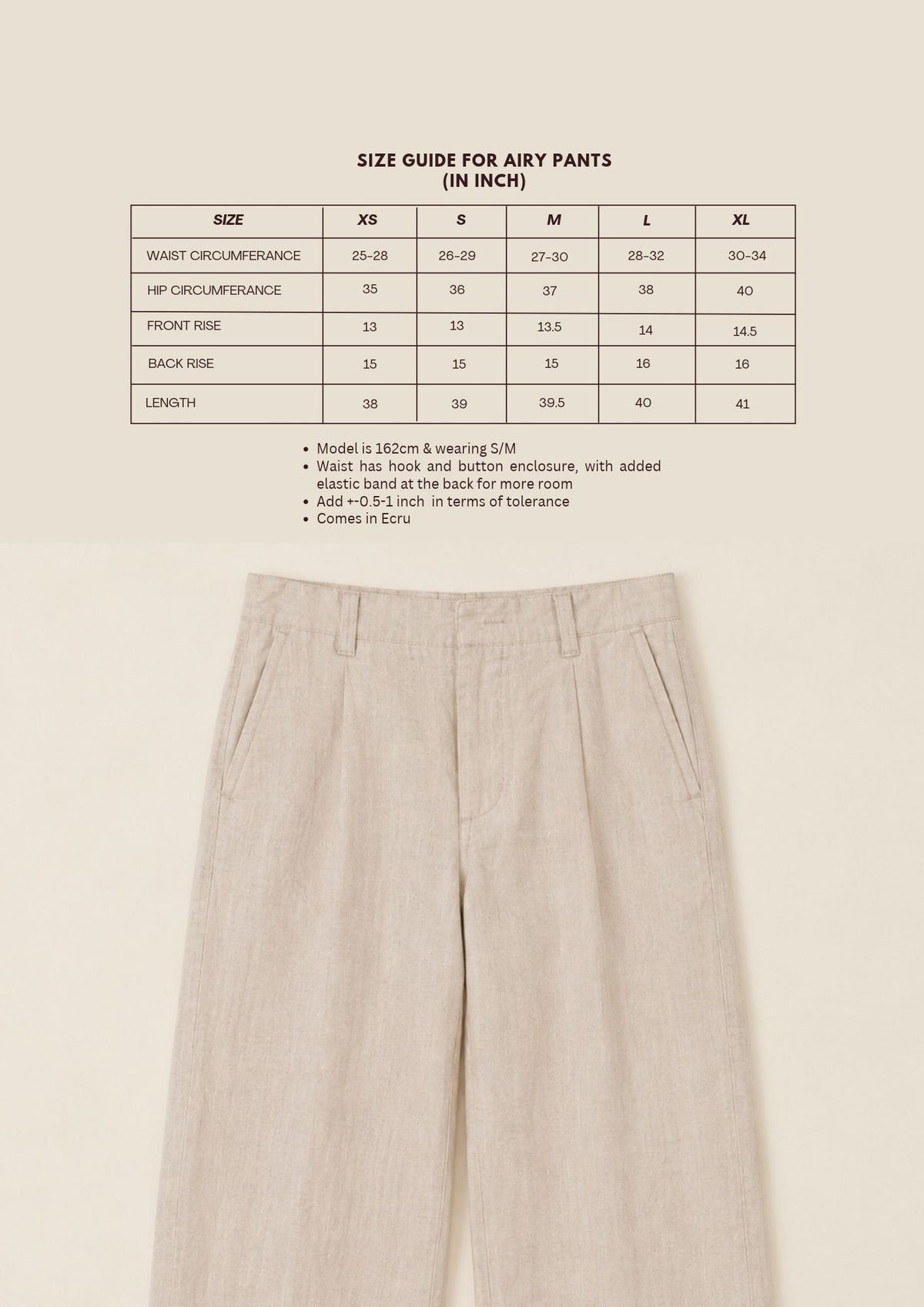 Airy Pants in Ecru