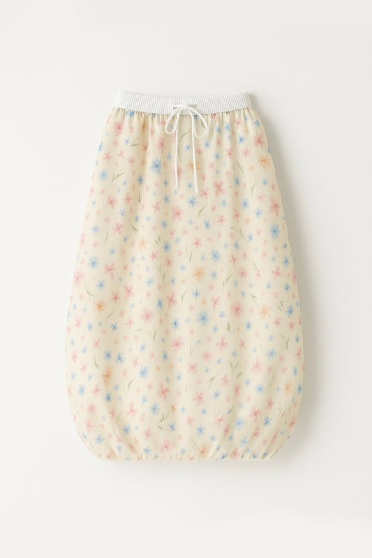 Balloon Printed Skirt in Spring Dream