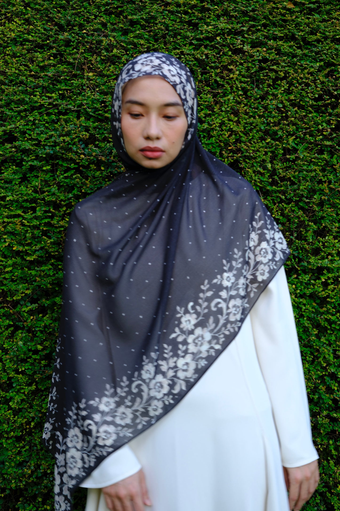 Swiss Dot Chiffon Silk in Black