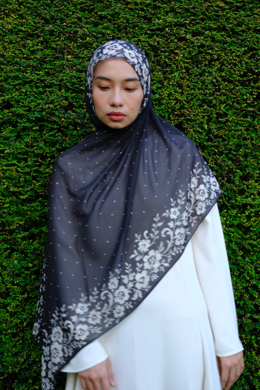 Swiss Dot Chiffon Silk in Black