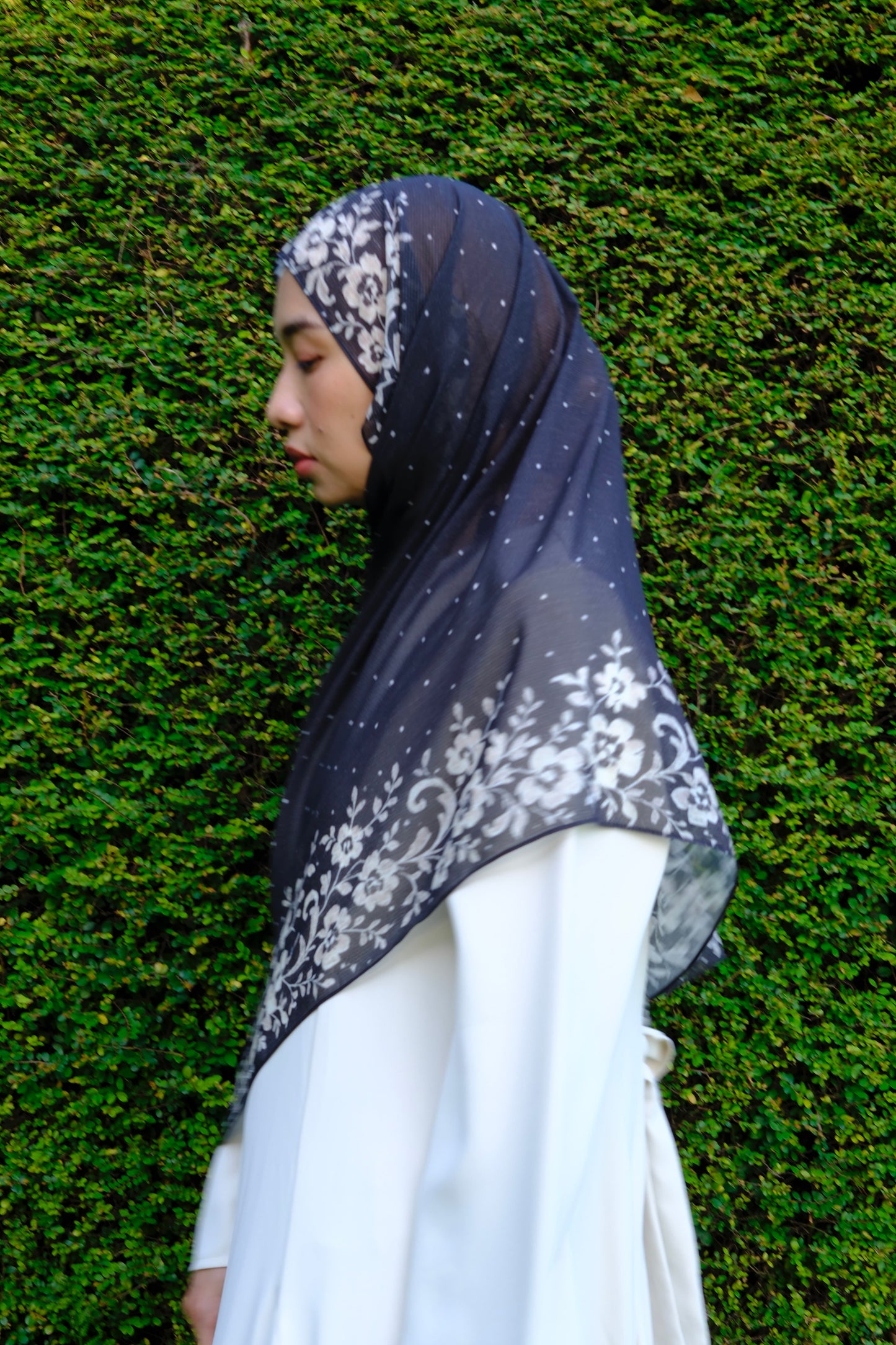 Swiss Dot Chiffon Silk in Black