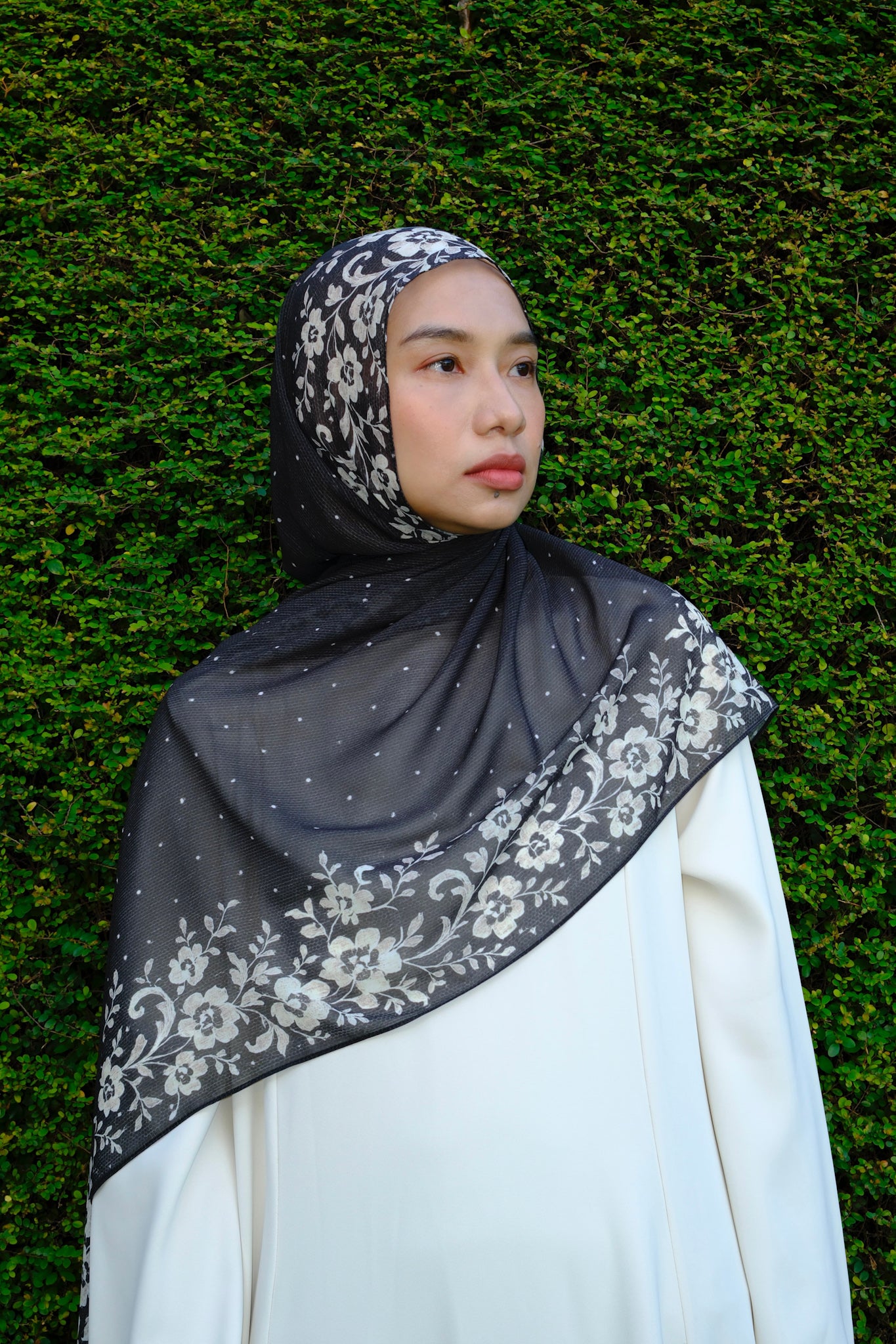 Swiss Dot Chiffon Silk in Black